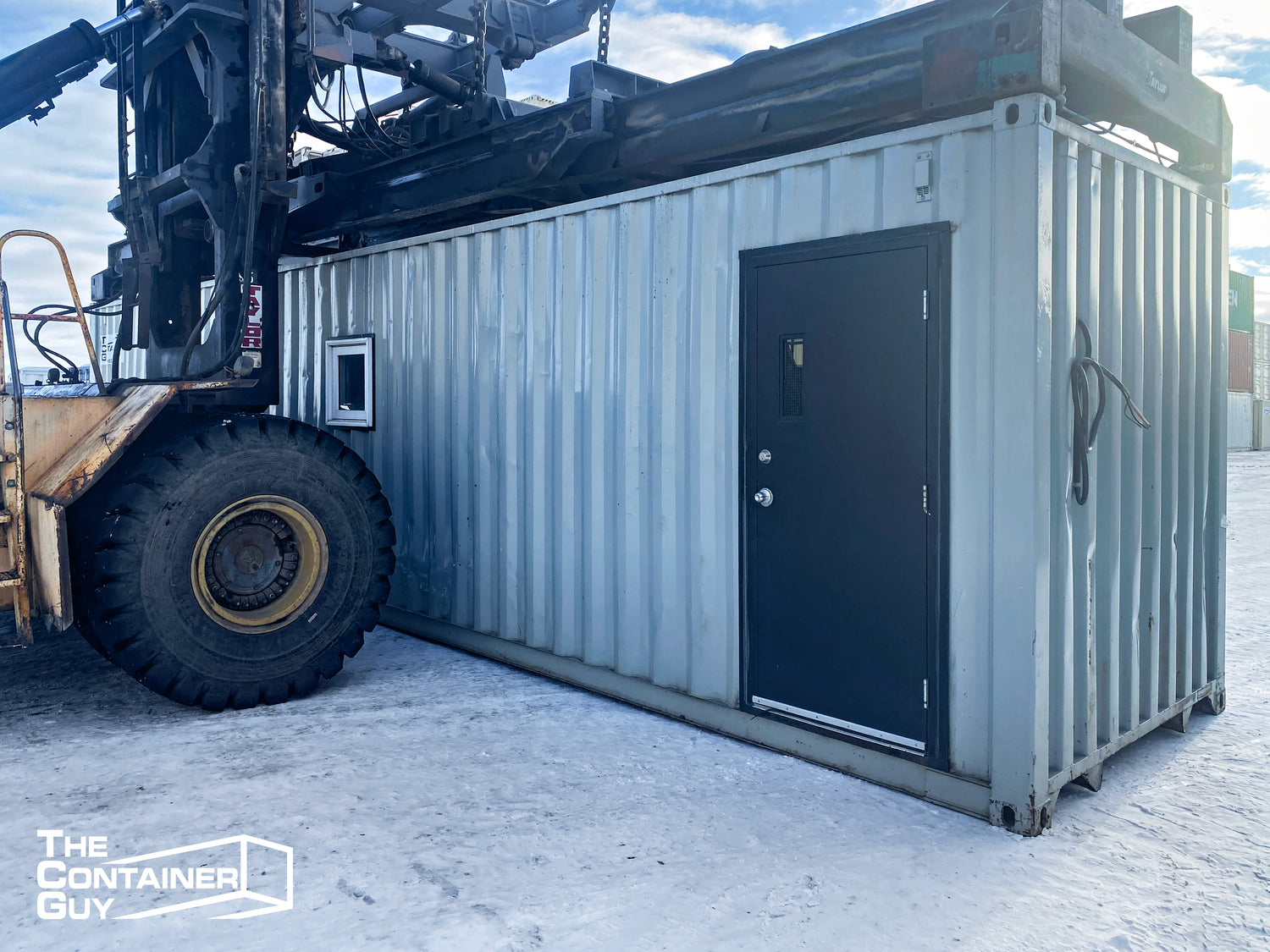 40' Shipping Container Office (Electric, Lights, Finished Office + Storage Area)