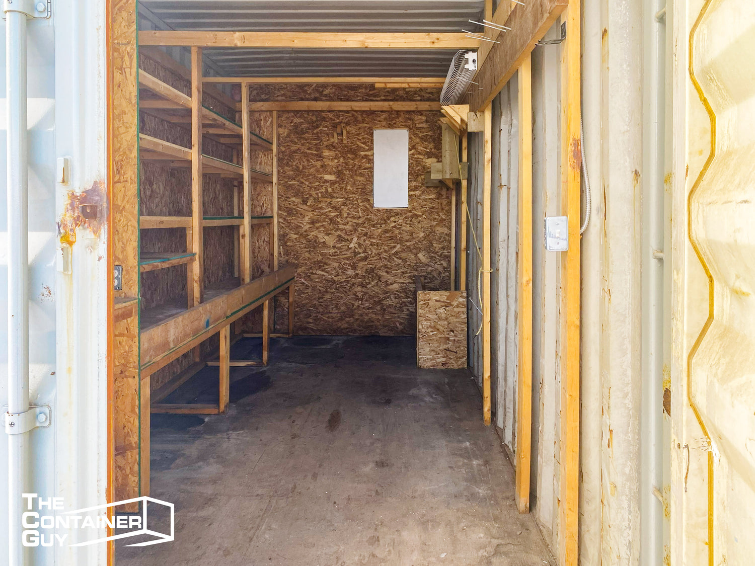 40' Shipping Container Office (Electric, Lights, Finished Office + Storage Area)