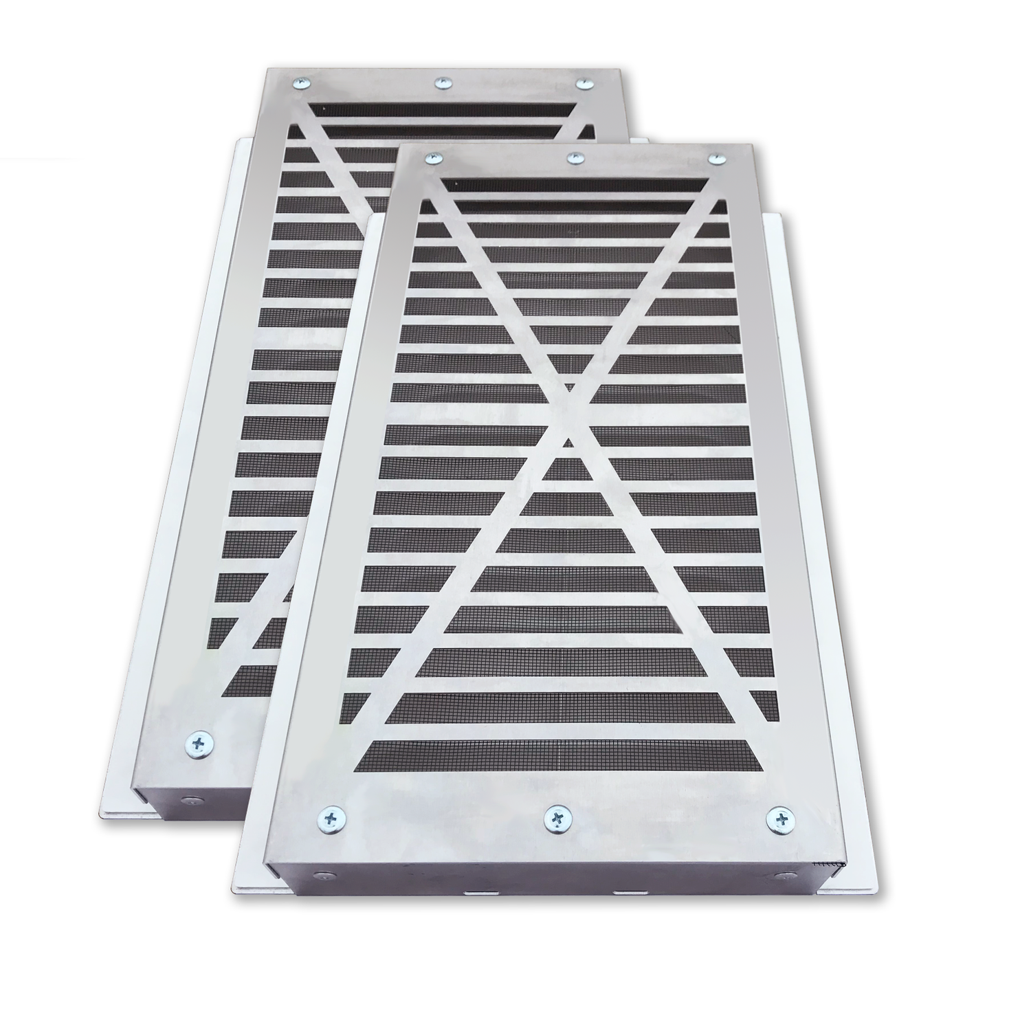 Two BigAir60 louvered gable vent bug screen attachments for insect protection!