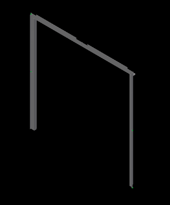 Angled view of galvanized steel wall flashing kit frame for standard and high cube shipping containers, showcasing the assembled structure for insulation and finishing support.