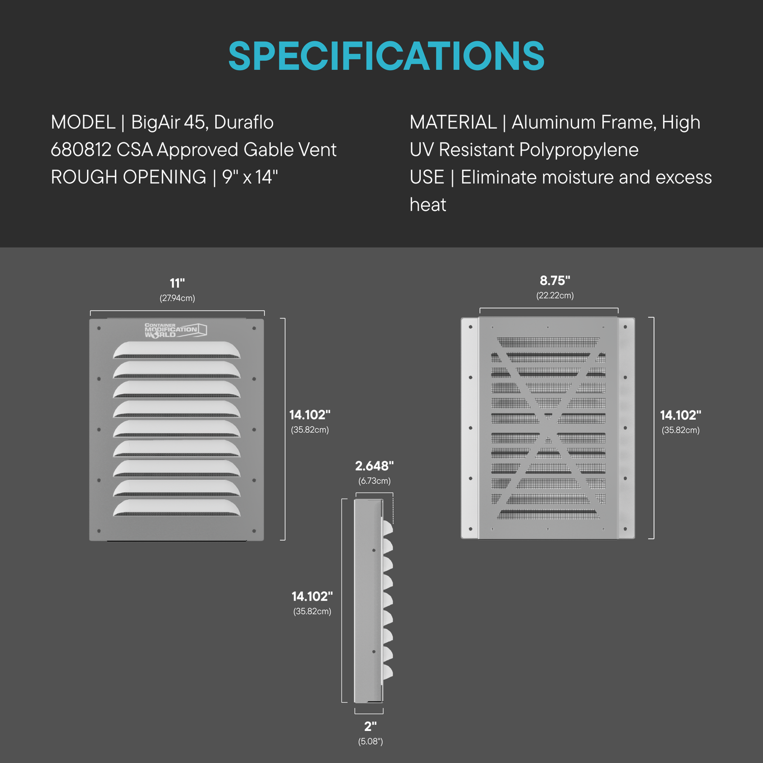 BigAir 45 Louvered Gable Vents