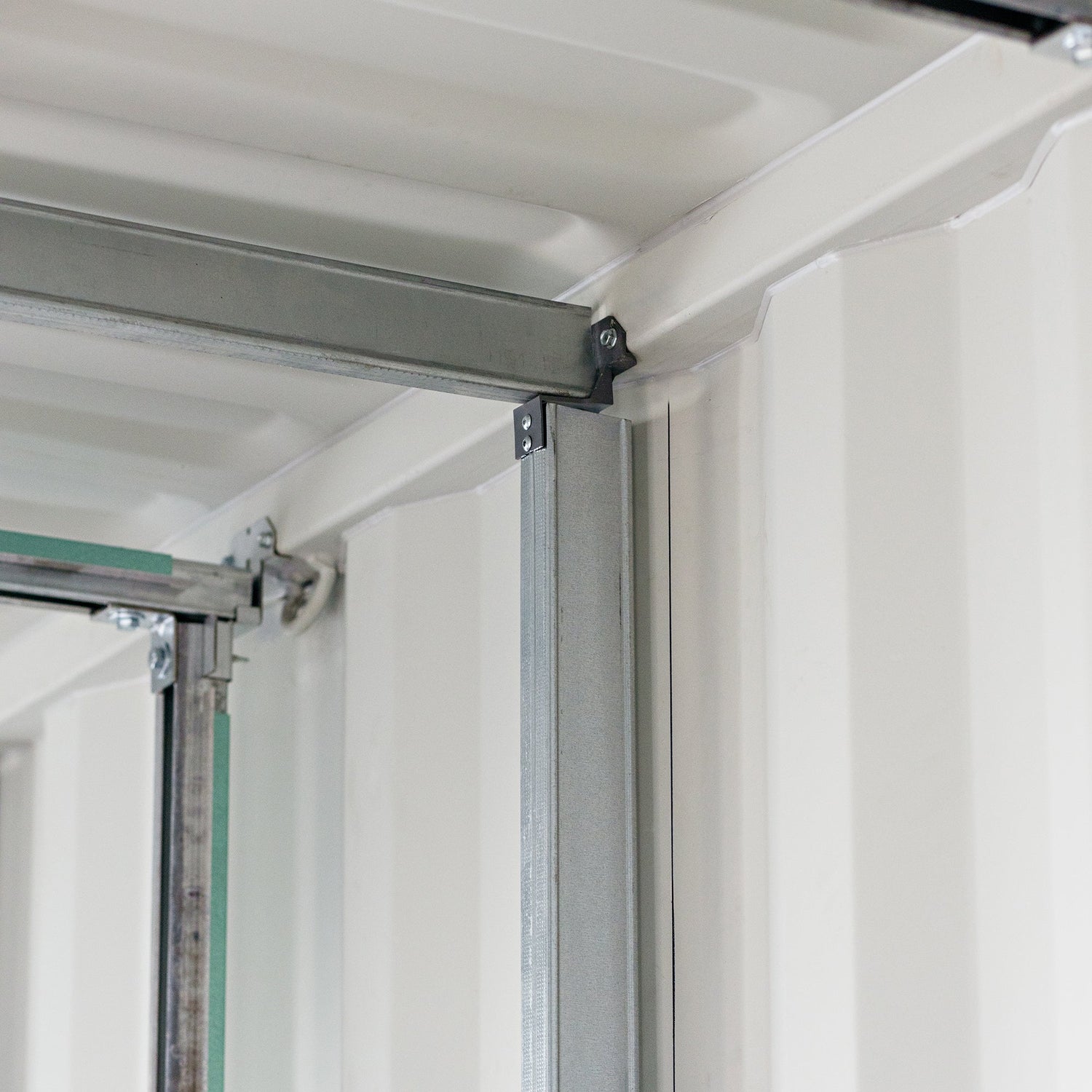 bracket installed showing how the tracks get attached when complete