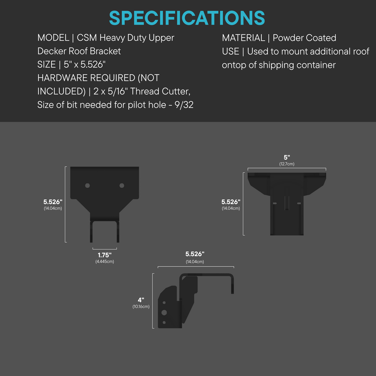 CSM Heavy Duty Upper Decker Roof Bracket