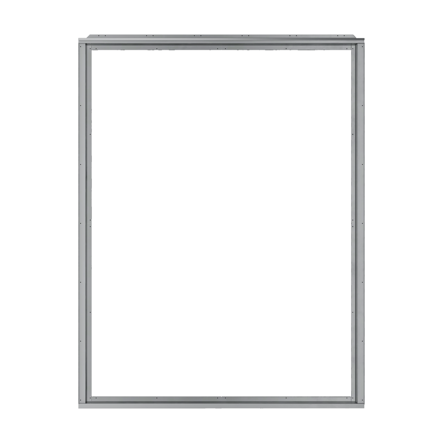 Sliding patio door frame made from galvanized steel designed to fit shipping container sidewalls for easy installation and weather resistance