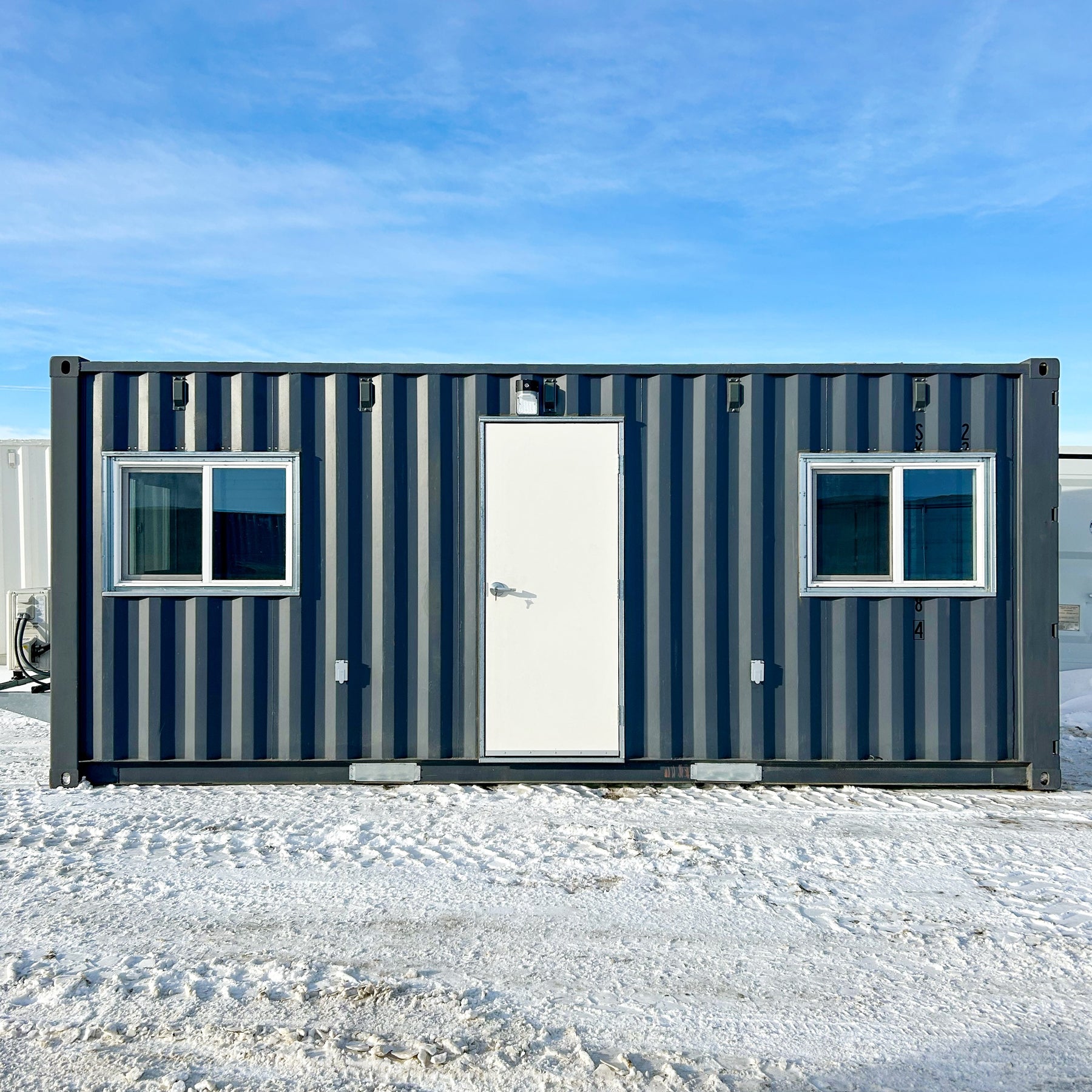 20 foot GLO ground level office site shack exterior front elevation
