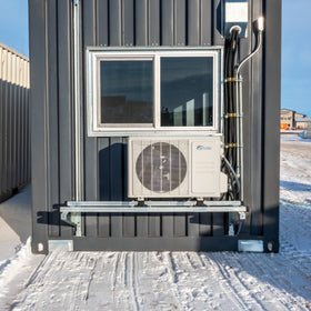 20 foot GLO ground level office site shack exterior HVAC end wall
