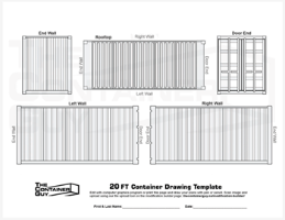 20 Foot Shipping Container Modification Drawing