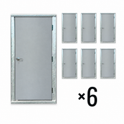 Six 36-inch insulated steel man door and frame kits with six-pack quantity mark