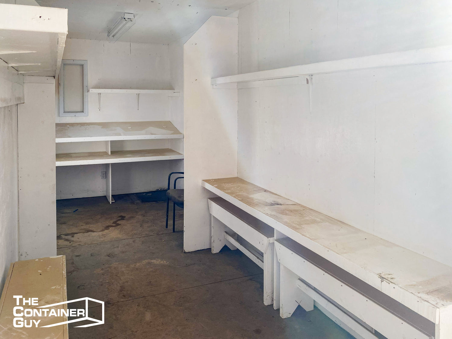 40' Shipping Container Office (Electric, Lights, Finished Office + Storage Area)