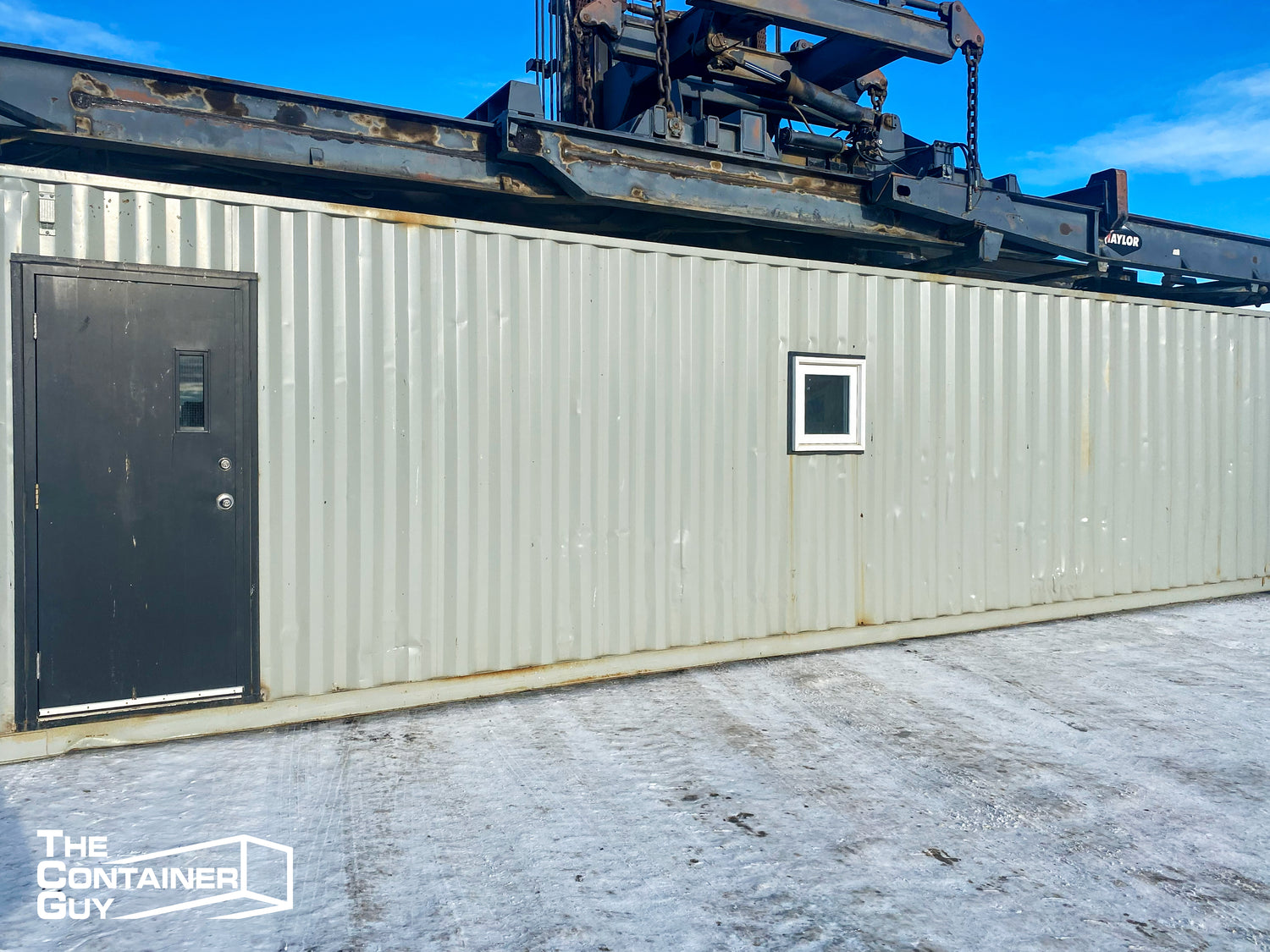 40' Shipping Container Office (Electric, Lights, Finished Office + Storage Area)