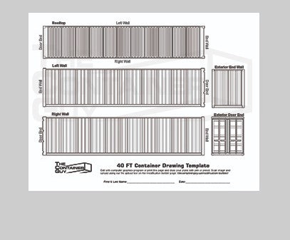 40 Foot Shipping Container Modification Drawing