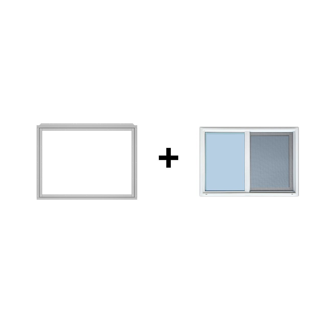 42" x 30" Side Wall Window Frame + 42" x 30" Vinyl Window (BUNDLE)