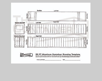 53 Foot Shipping Container Modification Drawing