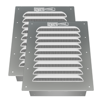 Set of two BigAir Louvered Container Vents with corrosion-resistant aluminum frame, designed for easy installation on shipping container walls, doors, or end panels to improve airflow and reduce heat and moisture