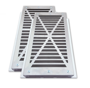 Two BigAir60 louvered gable vent bug screen attachments for insect protection!