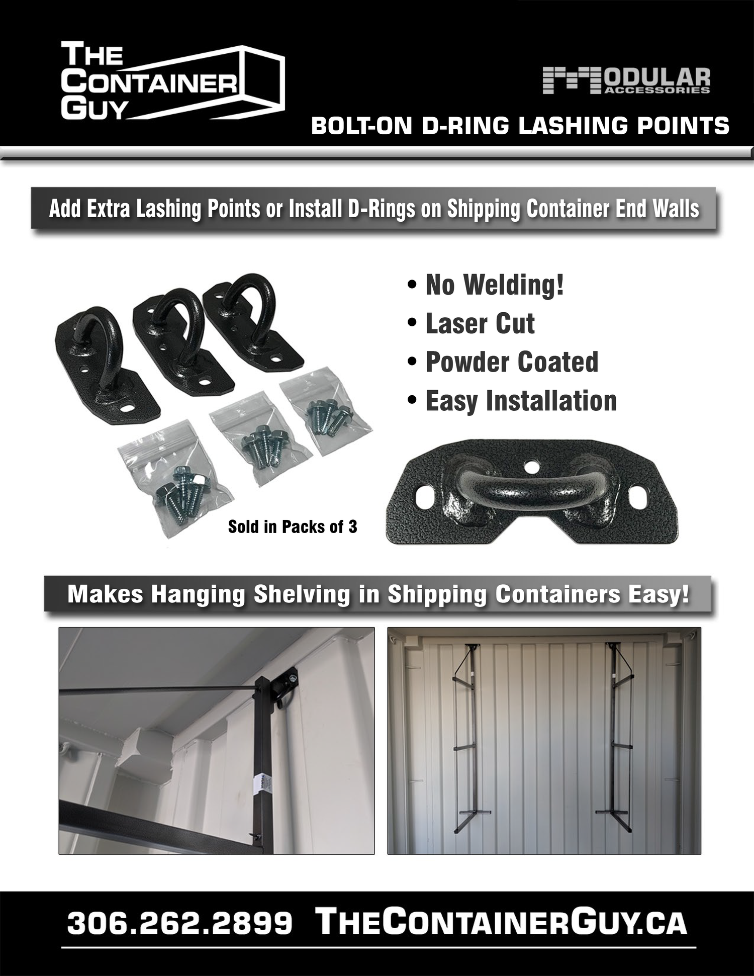 Bolt-on D-ring lashing points information 