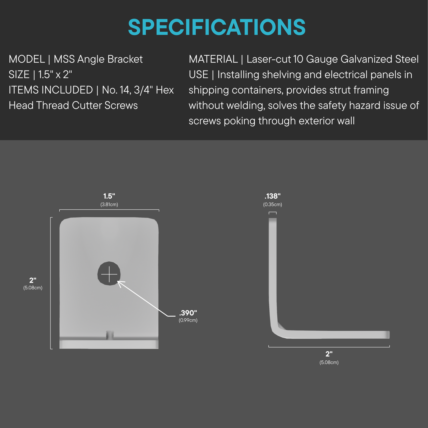 MSS Standard Galvanized Strut Mount Brackets