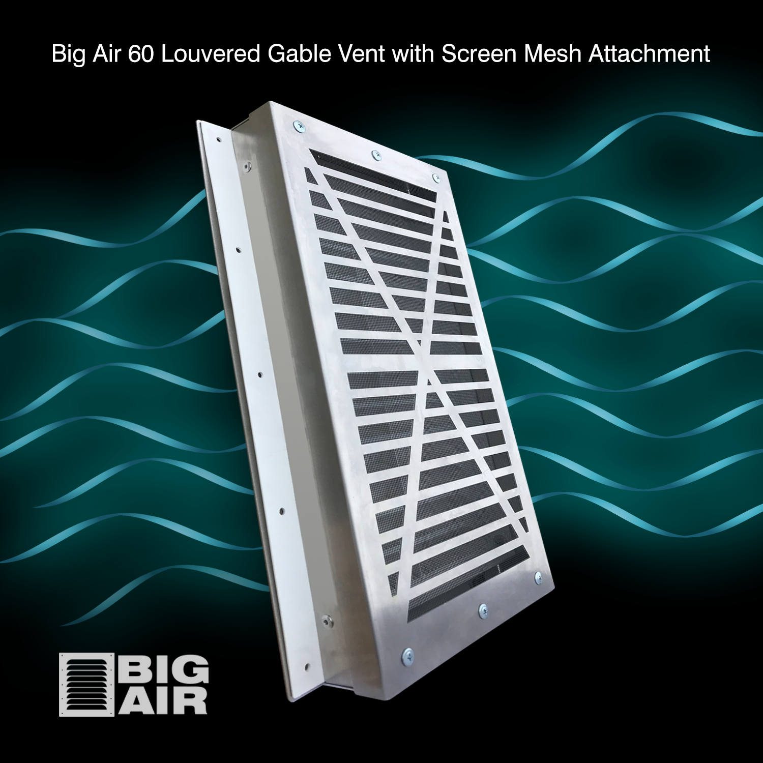 infographic showing wind going through the BigAir 60 louvered gable vent