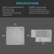SSB™ Steel Stud Framing Kit (Corner Casting Covers + Composite Steel Stud Brackets + Hardware)