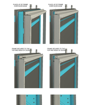 Diagram of installation of door flashing kit  