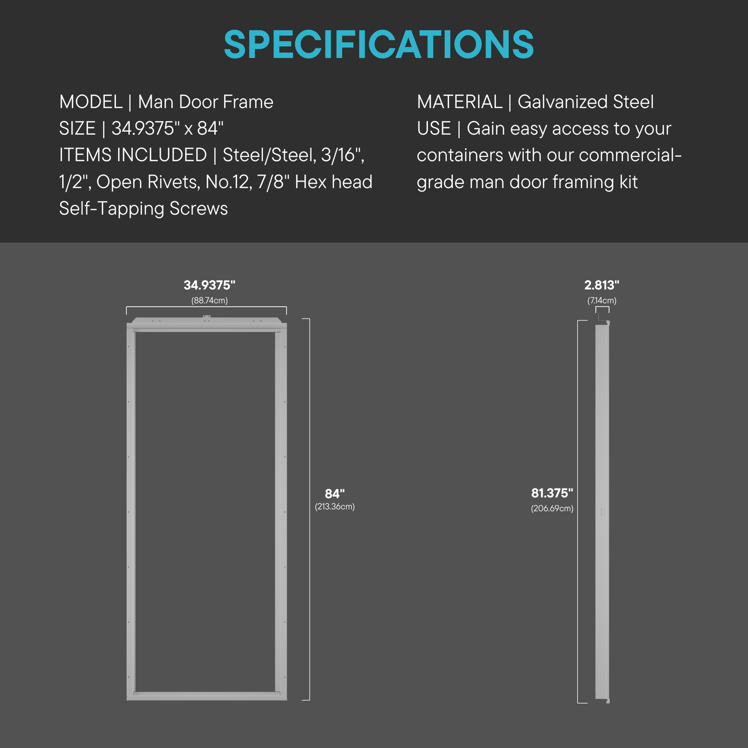 Man Door Frame Only (Slab Not Included)