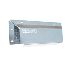 Close-up of fork pocket covers for shipping containers, showing design details and mounting holes before installation