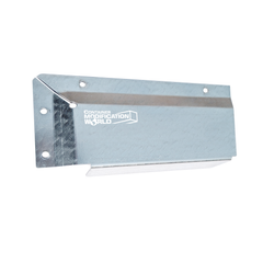 Close-up of fork pocket covers for shipping containers, showing design details and mounting holes before installation