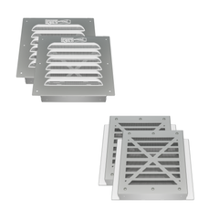 BigAir30 louvered gable vents with the BigAir brand logo, designed for installation on shipping containers.