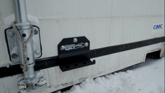 Kick 'N' close kick plate installed to protect door seals