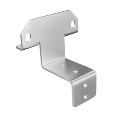 A silver aluminum steel stud framing bracket with multiple holes for screws.