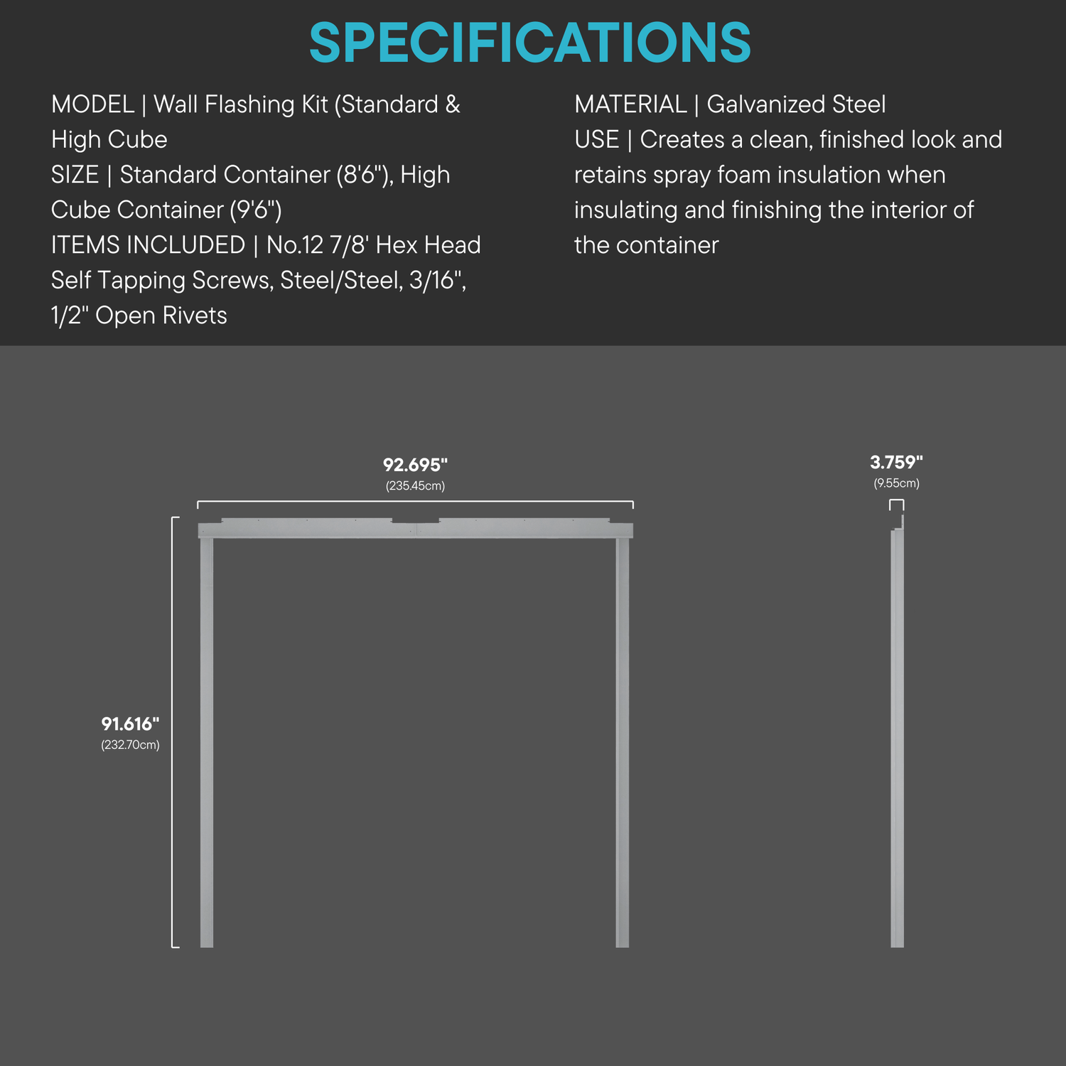 Wall Flashing Kit (Standard & High Cube)