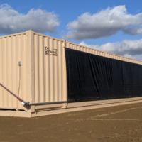 53 ft refurbished container with end wall and side wall roll up doors