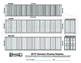 The Container Guy - 40 Ft Container Drawing Template